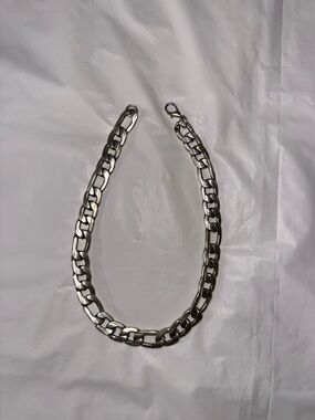 Men's Silver Chain Link Necklace - Classic Curb Style